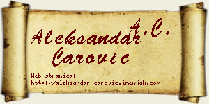 Aleksandar Čarović vizit kartica
